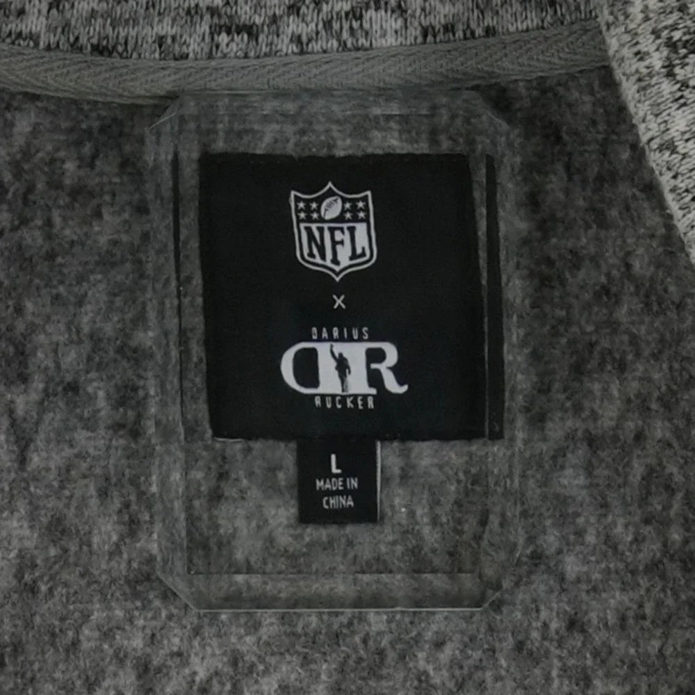 NFL Darius Rucker Steelers Jacket Men's Size Large Gray Sweater Fleece Full Zip